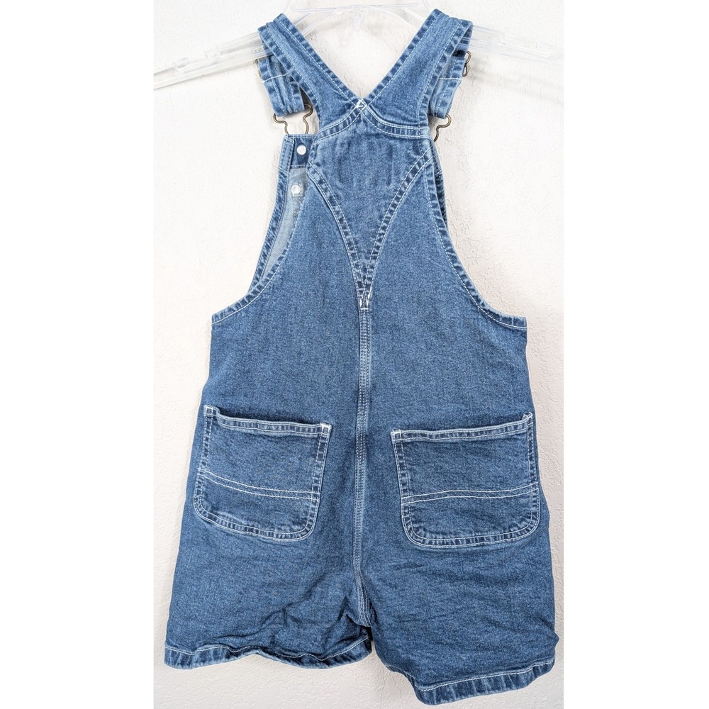 Carhartt Shortall Overalls Girls Size 8 Blue Denim Heart Buttons OX9744-G - Picture 2 of 8
